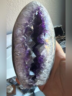 Amethyst Geode Display Piece - Deep Purple Crystal Cluster